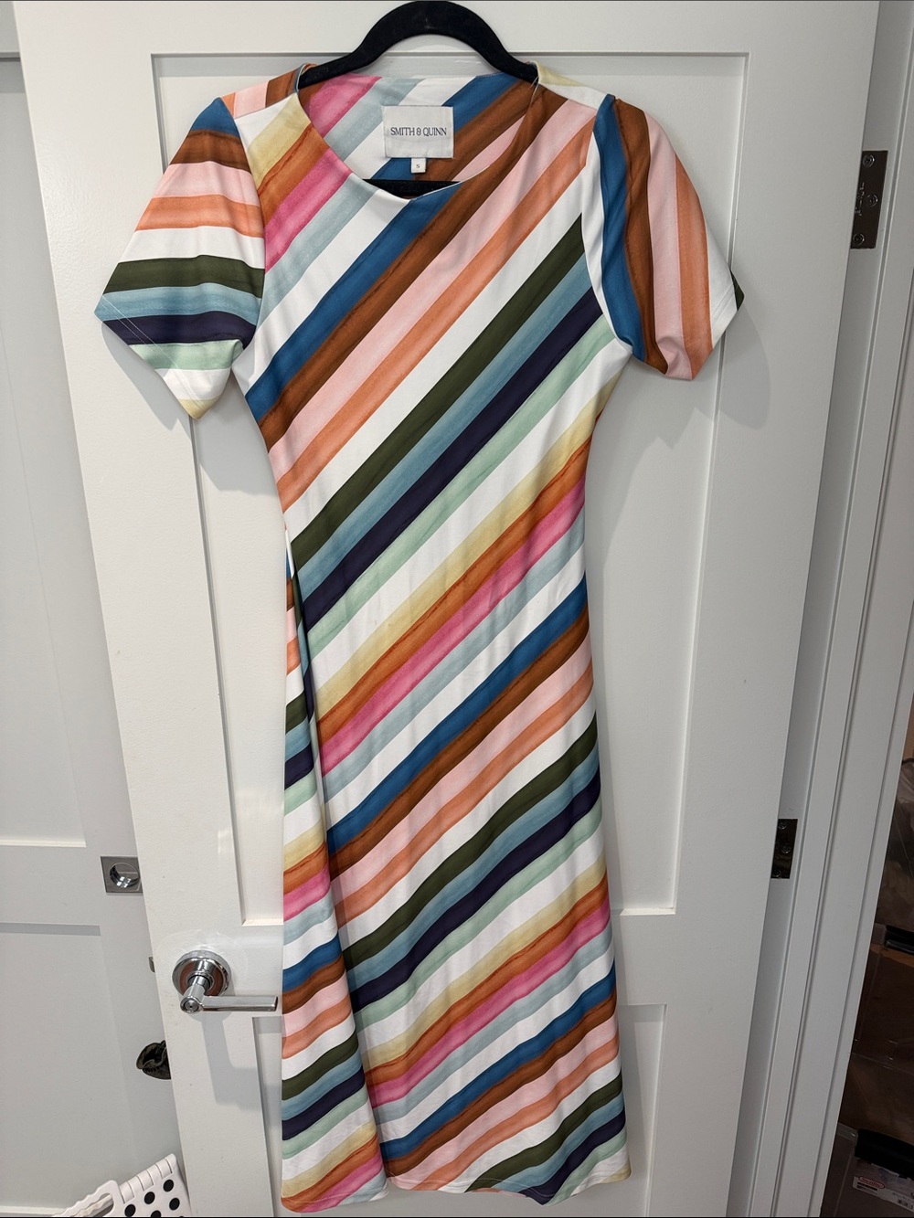 Smith & Quinn Multicolor Diagonal Stripe Midi Dress